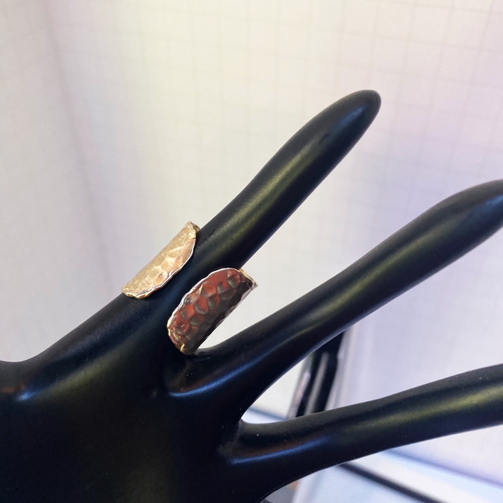 Stainless Adjustable Blue Opal Ring - image 5